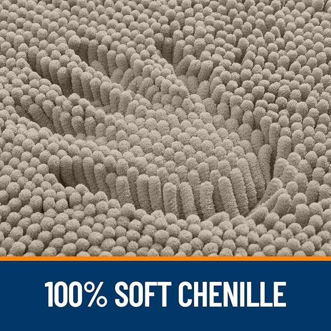 OLANLY Bathroom Rugs 30x20, Extra Soft Absorbent Chenille Bath Rugs, Rubber - Image 3