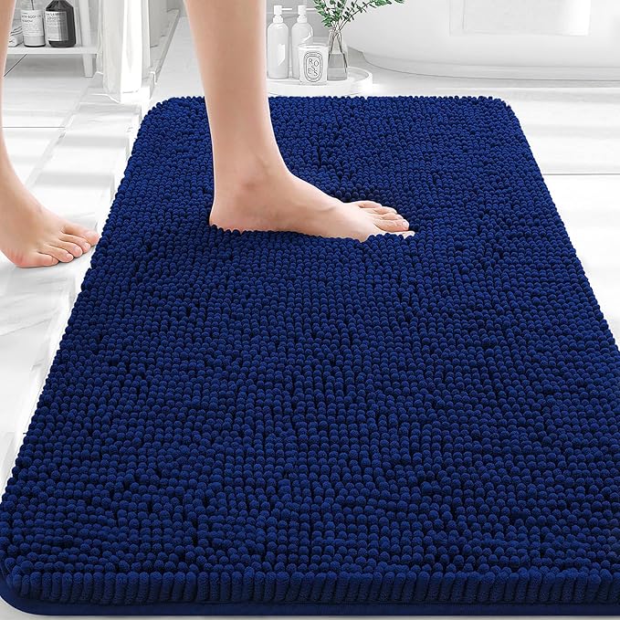 OLANLY Bathroom Rugs 36x24, Extra Soft Absorbent Chenille Bath Rugs, Rubber by OLANLY
