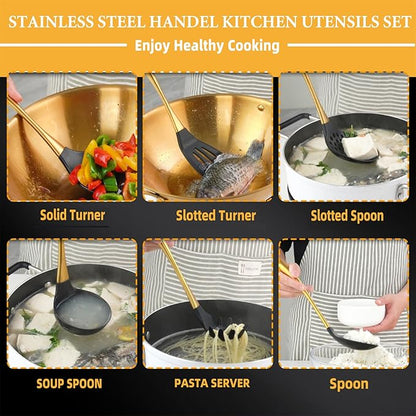 Kitchen Utensils Set, Large Non-stick Silicone Cooking Utensils Set 6 Pcs - Image 3