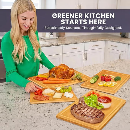Glue-Free Surface™ 2XL Extra Large Bamboo Cutting Board Set of 4 – Small - Image 4