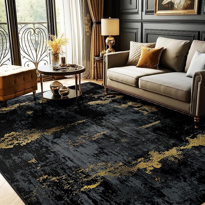RELEANY Washable Area Rugs 9'x12' Non-Slip Modern Abstract Soft by RELEANY