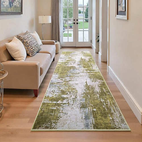 2x6 Sage Green Rug Runners for Hallways Kitchen Runner Rug Non Slip Washable by OmpaaHomeDecor