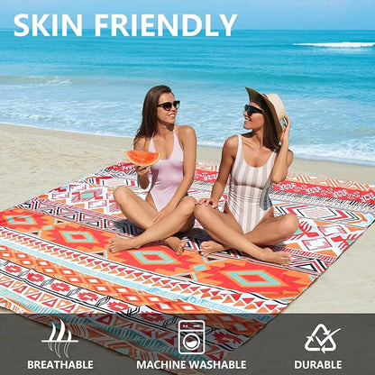 HIHOHO Beach Blanket Waterproof Sandproof Extra Large Beach Mat 79" X - Image 4