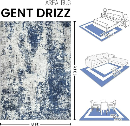 Area Rug Living Room Rugs: 8x10 Large Soft Indoor Carpet Modern Abstract Decor - Image 2