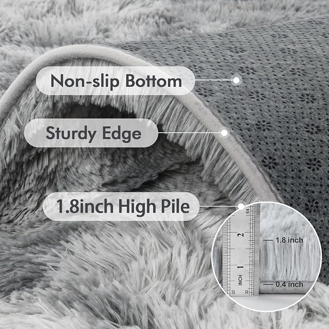 9x12 Ft Extra Large Shag Rugs for Living Room, Tie Dyed Ultra Soft Fluffy Furry - Image 6