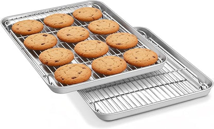 Homikit Baking Sheet with Rack Set, 18x13 Inches Stainless Steel Half Cookie - Image 9