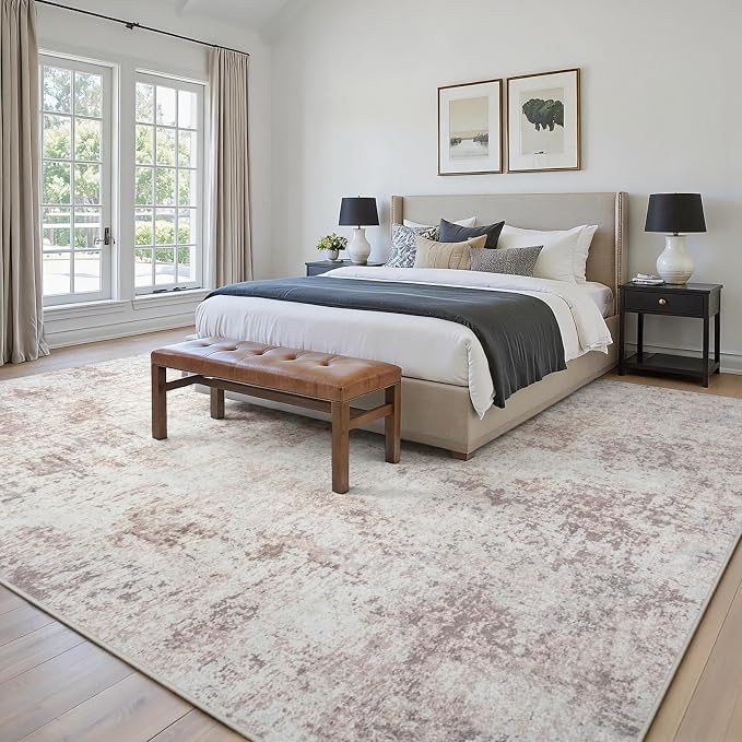 Area Rugs 9x12 Living Room: Large Soft Washable Rug Modern Abstract Anti-Skid - Image 3