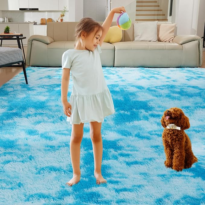 Ultra Soft Rug for Living Room, 8X10 Fluffy Shag Area Rug for Bedroom, Modern - Image 8