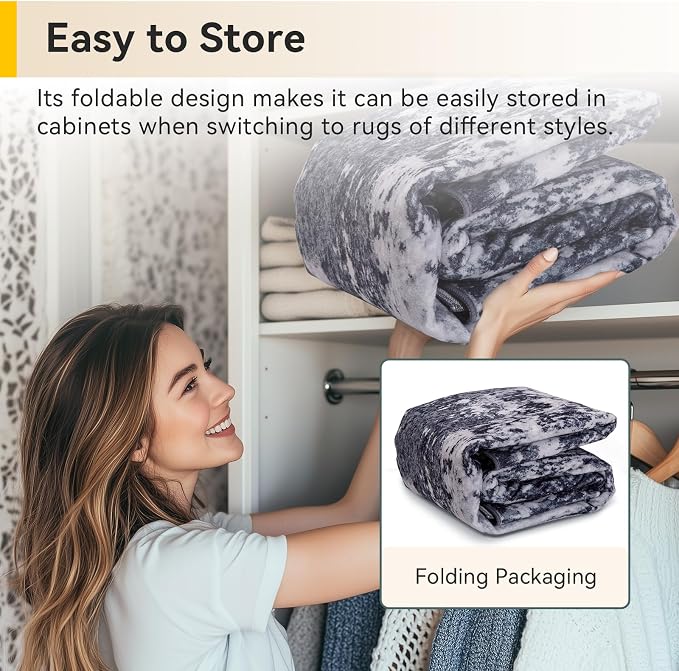 RELEANY Washable Area Rugs Square 10ft Non-Slip Modern Abstract Soft - Image 5