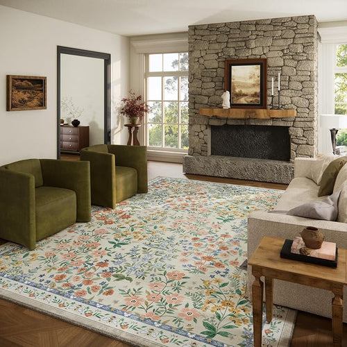 10x14 Area Rugs Living Room: Washable Rug Non Slip Stain Resistant Low Pile by palohom