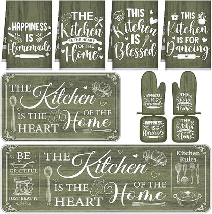 Fourluoo 10 Pcs Farmhouse Kitchen Decor and Accessories Set 4 Kitchen Towels 2 by Fourluoo