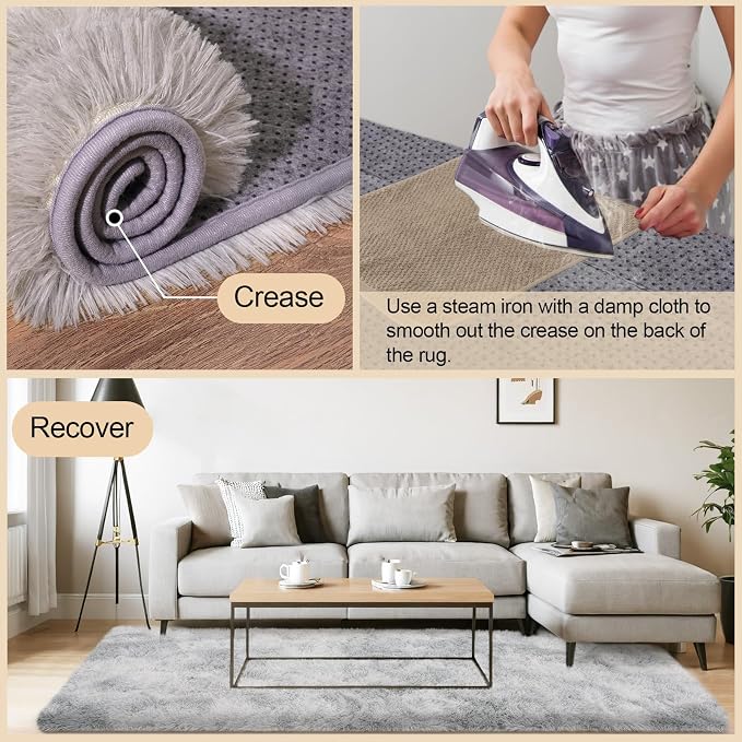 Mugorn 5x7 Rugs for Living Room, Large Fluffy Area Rugs for Bedroom, Soft - Image 4