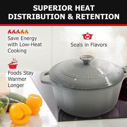 Mueller 6 Quart Enameled Cast Iron Pot Dutch Oven, Heavy-Duty Oven-Safe up to - Image 3