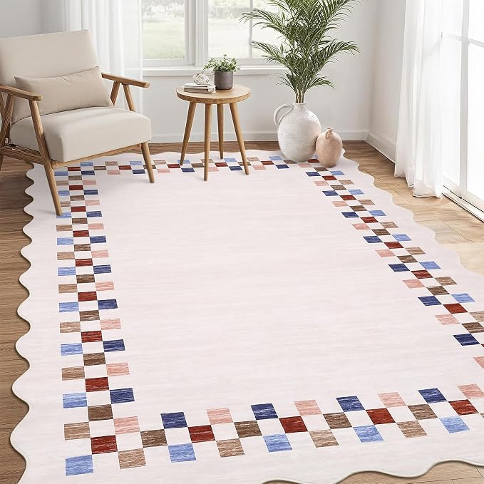 GarveeHome 4x6 Area Rug Small Washable Living Room Rug Scalloped Rug - Image 9
