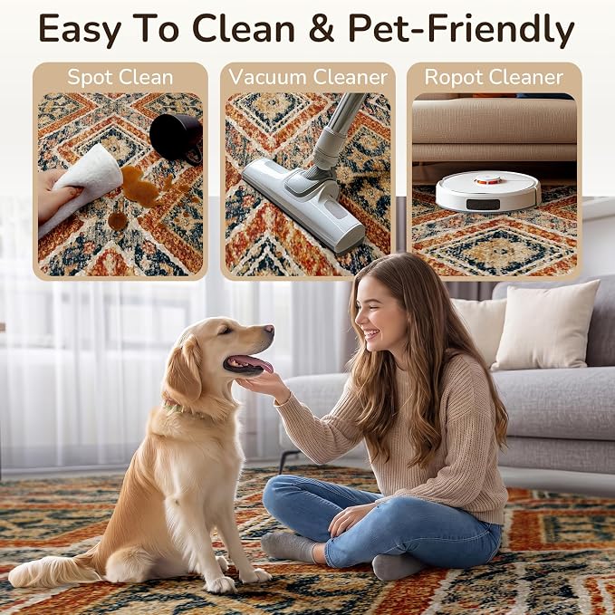 BESTSWEETIE Area Rug 5x7 Machine Washable Non-Slip Low Pile Print Pattern - Image 7