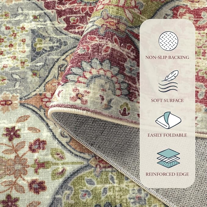 Lahome Moroccan Trellis Hallway Rug, 2x5 Washable Runner Rug Non Slip Kitchen - Image 7