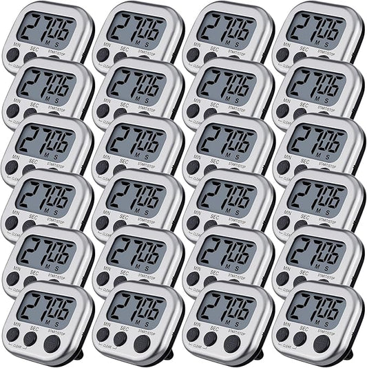 Leumoi 24 Pcs Digital Kitchen Timers Magnetic Back Timers Bulk Large Screen by Leumoi