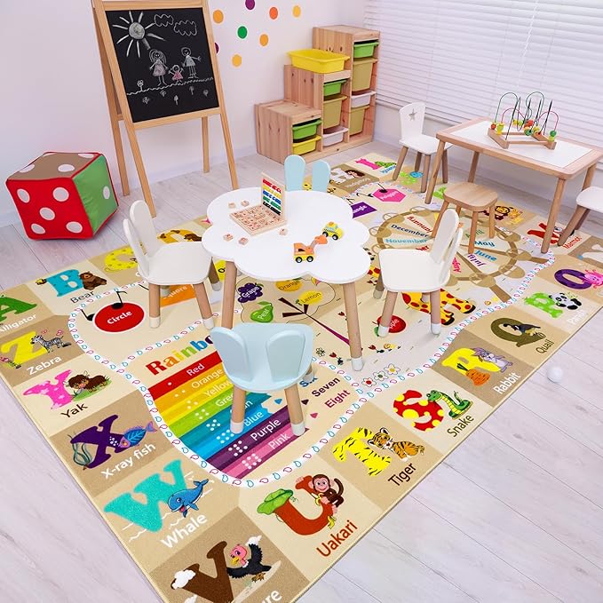 Kids Rugs for Playroom Washable, Educational and Fun Learning Rugs - Image 5