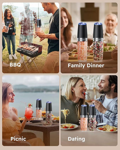 Sangcon Gravity Electric Salt and Pepper Grinder Set Shakers UPGRADED 9OZ XL - Image 8