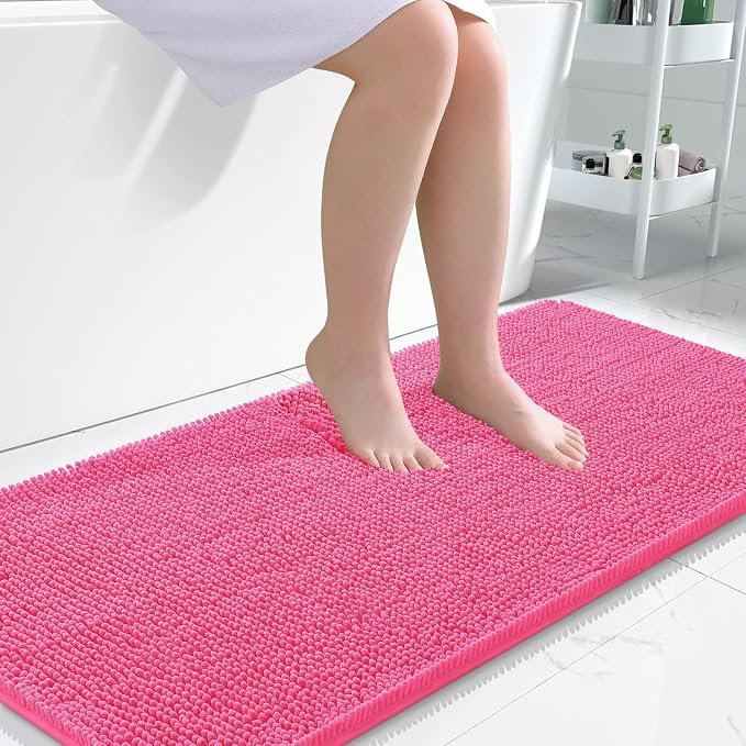 OLANLY Large Bathroom Rugs 50x30, Extra Soft Absorbent Chenille Bath Rugs by OLANLY