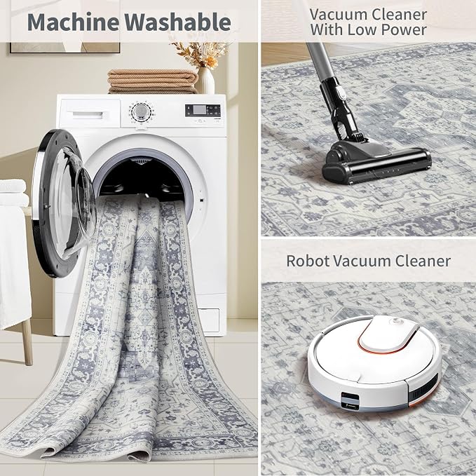 Rugxara 2x3 Door Mat Indoor Entrance, Washable Non Slip Kitchen Bathroom Rugs - Image 5