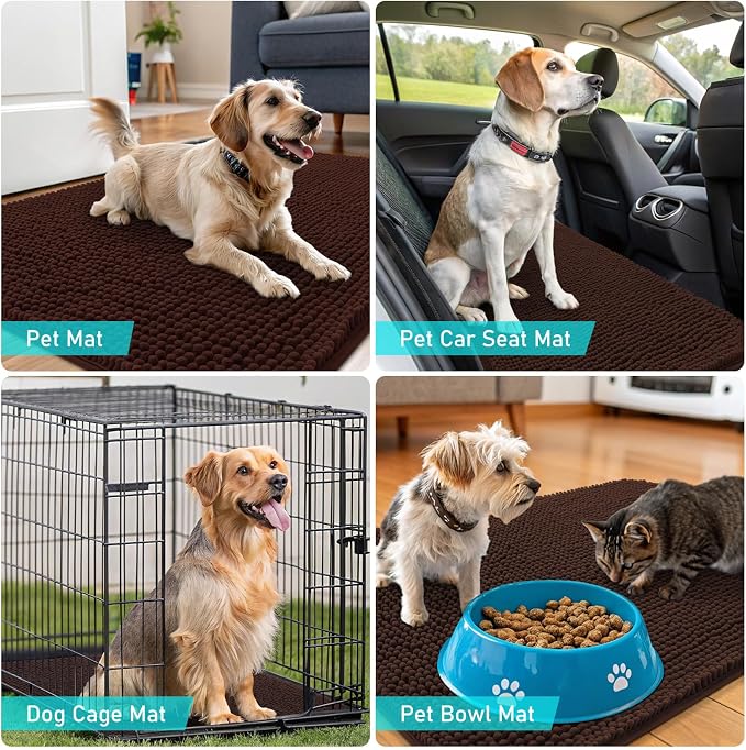 OLANLY Dog Door Mat for Muddy Paws 50x30, Absorbs Moisture and Dirt, Absorbent - Image 7