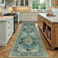 RELEANY Area Rugs Runner 2'x7' Washable Non-Slip, Floral Vintage Distress by RELEANY