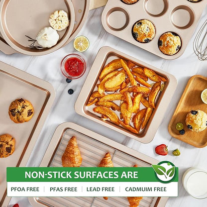 HONGBAKE Bakeware Sets, Baking Pans Set, Nonstick Oven Pan - Image 5