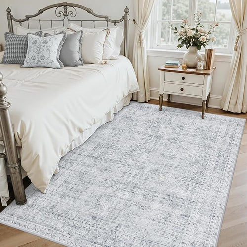 3x5 Area Rugs for Living Room: Vintage Boho Neutral Washable Rug Indoor Soft - Image 2