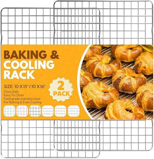 2 PCS Cooling Racks for Cooking and Baking, 15x10 Inches Stainless Steel by Unknown