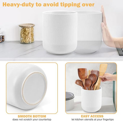 RedCall Kitchen Utensils Holder Large, Ceramic Utensil Organizer - Image 3