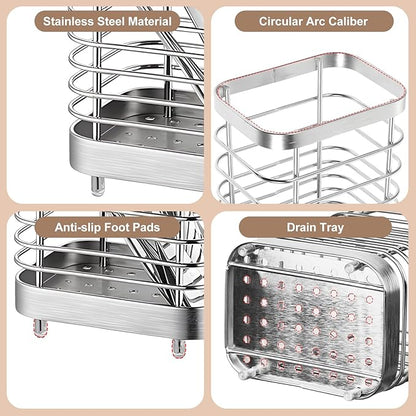 Utensil Holder, Stainless Steel Utensil Drying Rack - Image 3