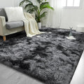 FlyDOIT Large Area Rugs for Living Room, 5x8 Feet Tie-Dyed Black and Grey by FlyDOIT