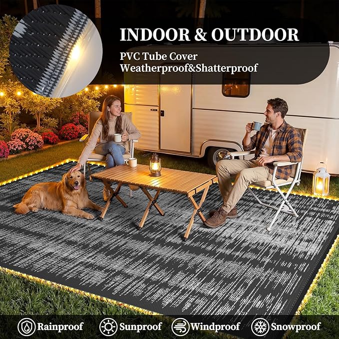 MontVoo Outdoor Rug Waterproof 9x12 ft - Image 3