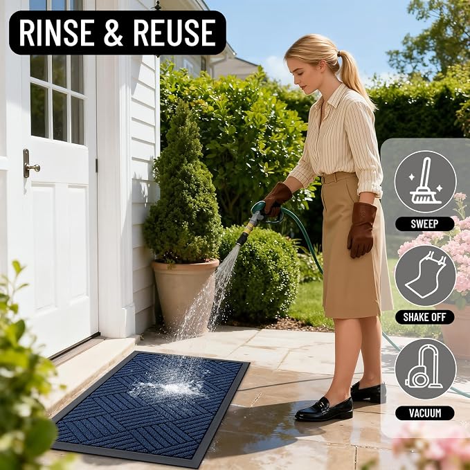 OLANLY Front Door Mat Outside Entrance 59x23, Heavy Duty Sturdy Natural Rubber - Image 7