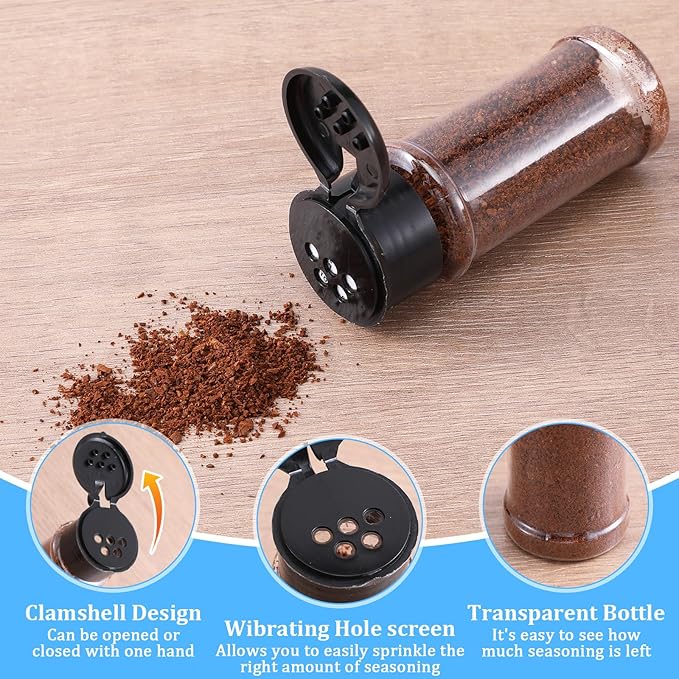 50 Pcs Clear Plastic Spice Jars - Image 3
