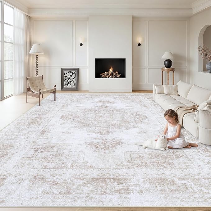 XLUEZ Area Rug 10x14 Living Room Rug, Machine Washable Vintage Distressed by XLUEZ