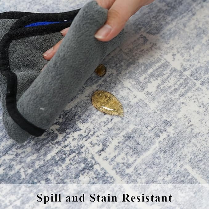 Washable 2x5 Abstract Hallway Runners: Indoor Water Resistant Kitchen Sink Rug - Image 6