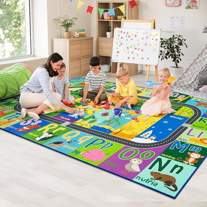 HOMORE Kids Rug, 7x10 ABC Rugs for Playroom Educational Rug for Childerns by Homore