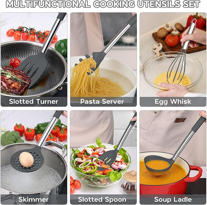 Onader Kitchen Cooking Utensils Set of 15, Silicone and Stainless Steel - Image 6