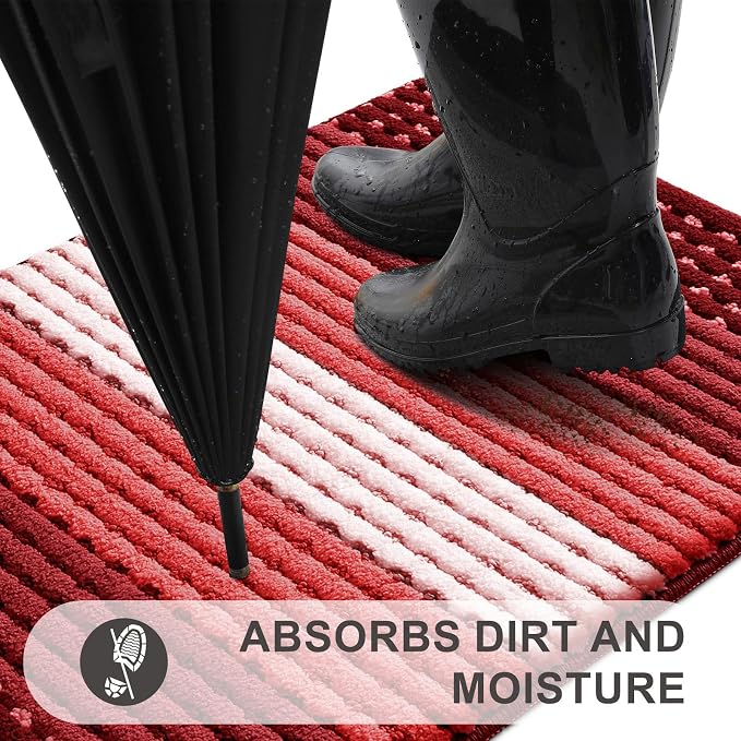 Kitinjoy Indoor Outdoor Door Mat, 59x24 Non-Slip Absorbent Dirt Trapper - Image 2
