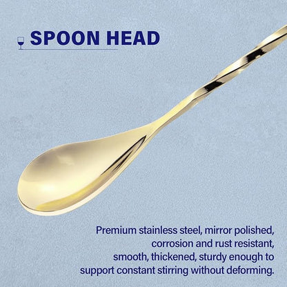 2 Pcs 12 Inches Bar Spoon, Long Handle Mixing Stirrers - Image 3