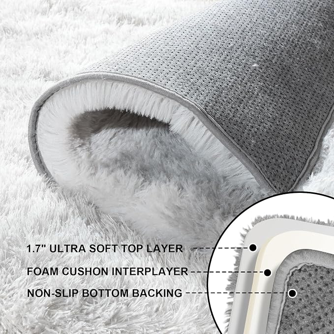 5x7 Area Rugs for Living Room, Large Fluffy Rugs for Bedroom, Fuzzy Shag Soft - Image 3