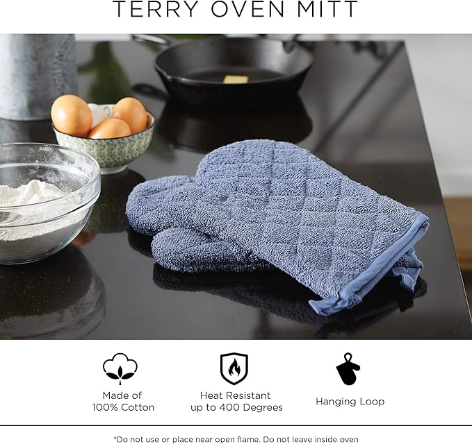 DII Basic Terry Collection 100% Cotton Quilted, Oven Mitt, Antique Green - Image 7