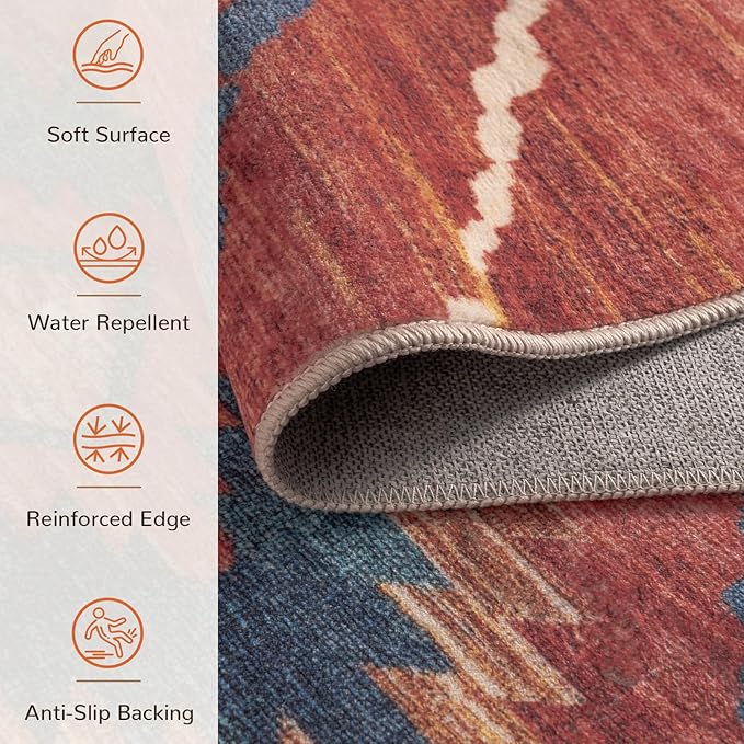BESTSWEETIE Area Rug 7x9Rug Machine Washable Non-Slip Low Pile Print Pattern - Image 6