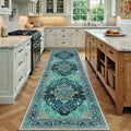 RELEANY Area Rugs Runner 3'x9' Washable Non-Slip, Floral Vintage Distress by RELEANY