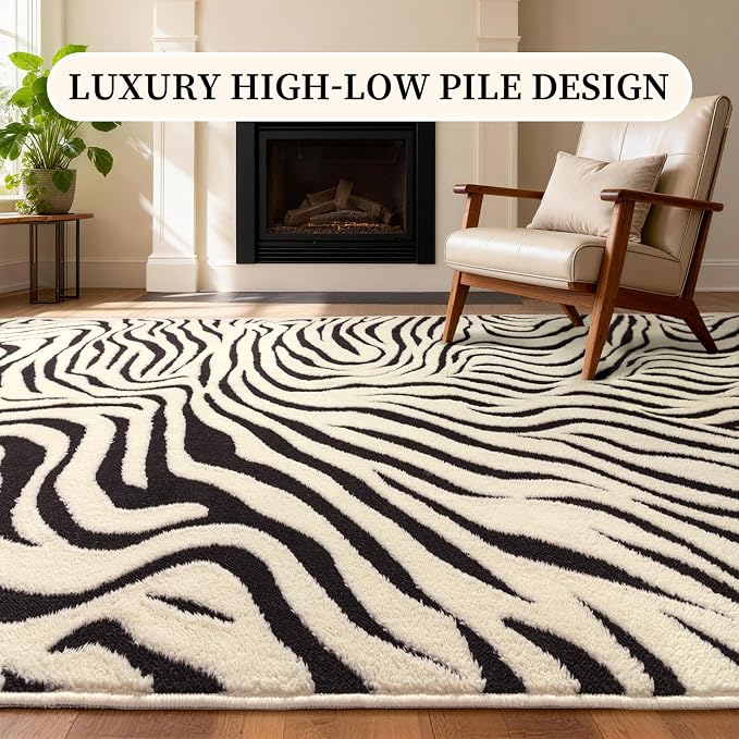 YIHOUSE 2×6 Ft Hallway Runner Rugs: Washable Zebra Striped Kitchen Rug - Image 4