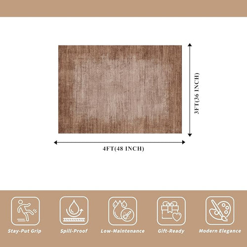 3x4 Washable Entryway Area Rug – Non-Slip Modern Abstract Small Area Rug - Image 2