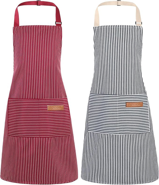 2 Pack Stripes Kids Apron, Kids Cooking Aprons by XLSXEXCL