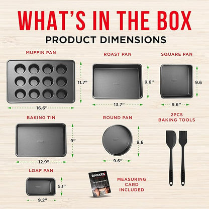 Bakeware Set – 8 Piece – Non-Stick Professional Home Bakeware – Multi Sized - Image 6